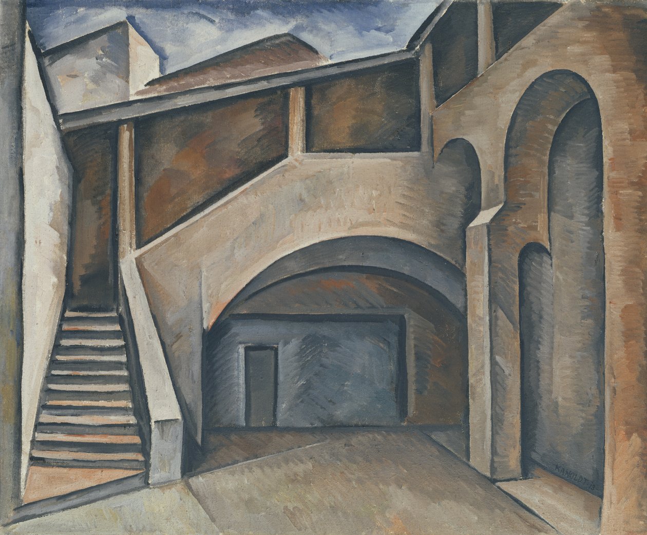 Gårdsplassen, 1913 av Alexander Kanoldt