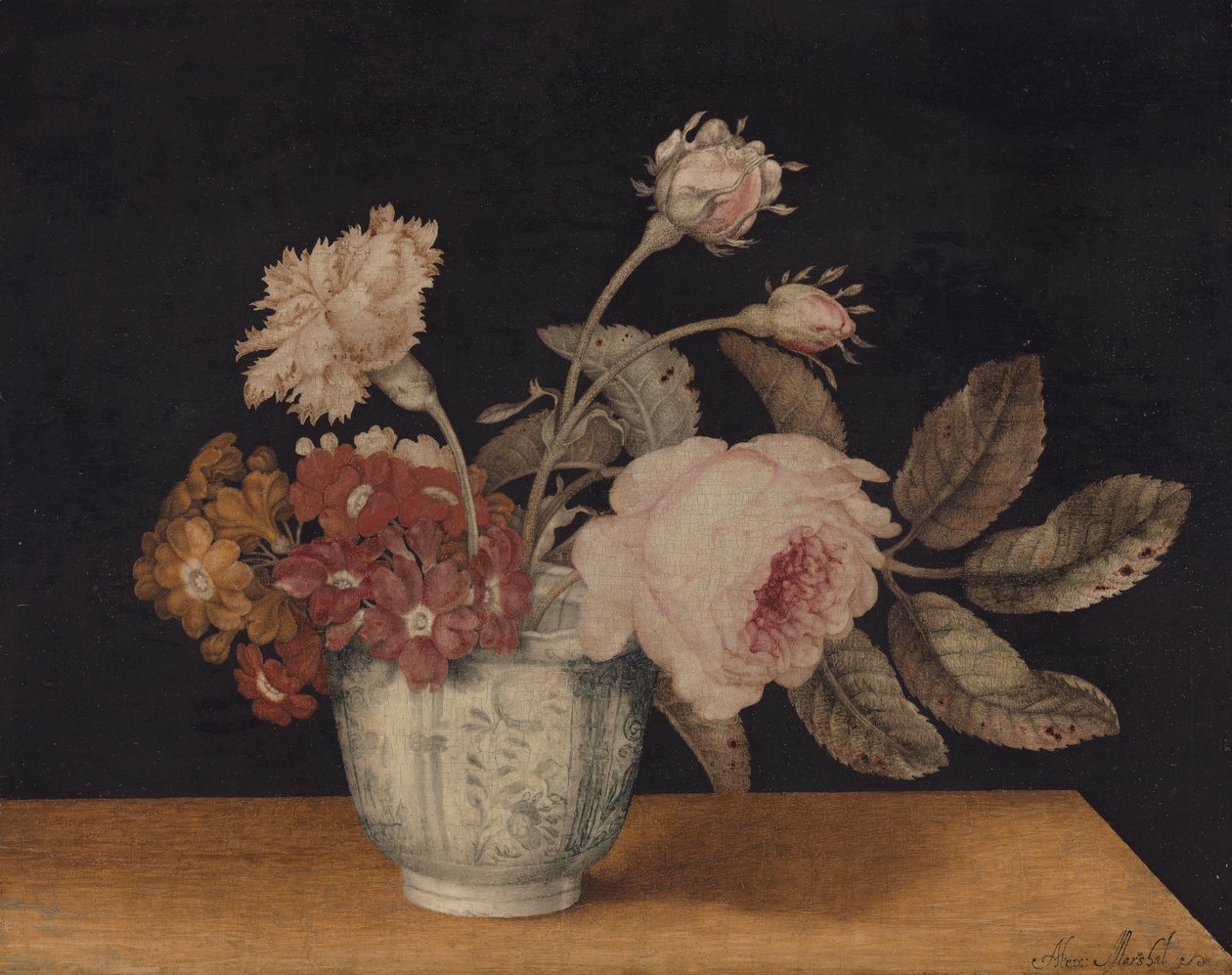Blomster i en Delft-krukke av Alexander Marshal