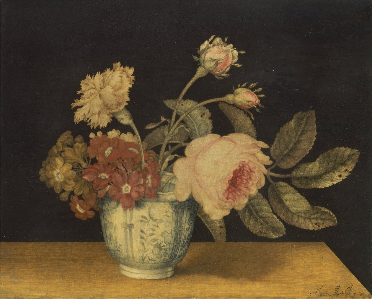 Blomster i en Delftkrukke av Alexander Marshal