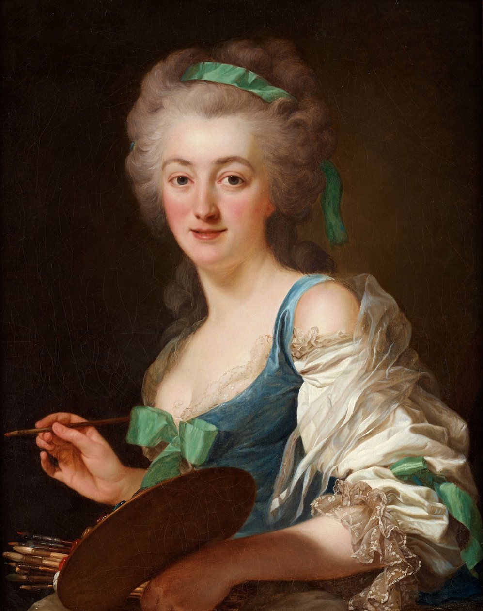 Portrett av Anne Vallayer-Coster 1744-1818, 1783. av Alexander Roslin