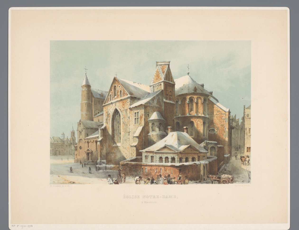 Onze-Lieve-Vrouwe-Basiliek te Maastricht Vår Frue kirke, i Maestricht (tittel på objekt) Gamle monumenter for arkitektur fra det ellevte århundre til det trettende århundre i Limburgs (serietittel) av Alexander Schaepkens