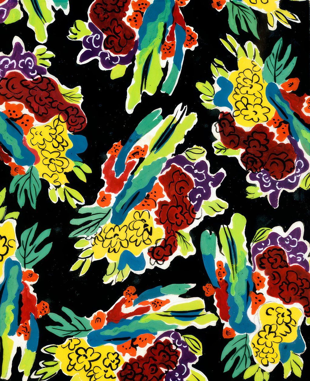 Dekorativ komposisjon, enkeltblomster av Alexandra Alexandrowna Exter