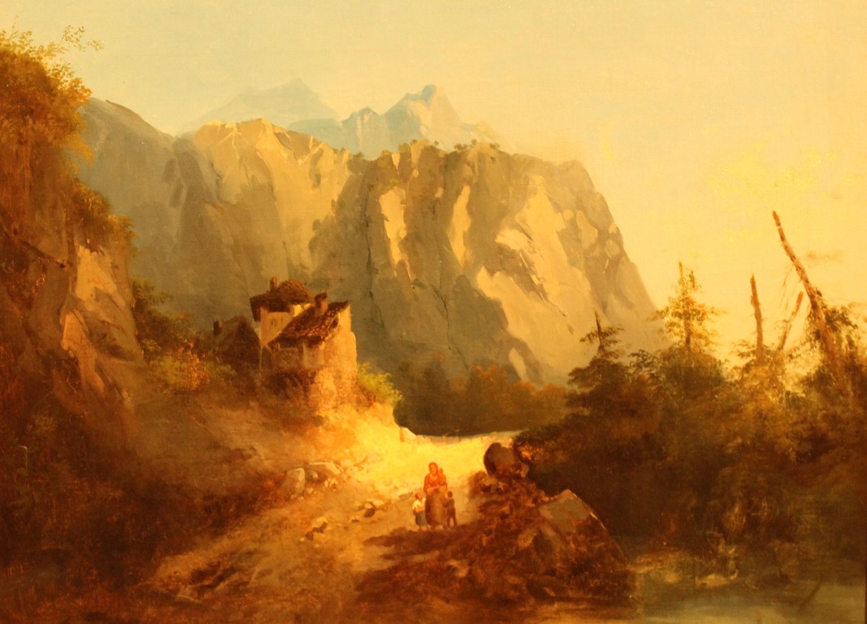 Alpin fjellscene av Alexandre Calame