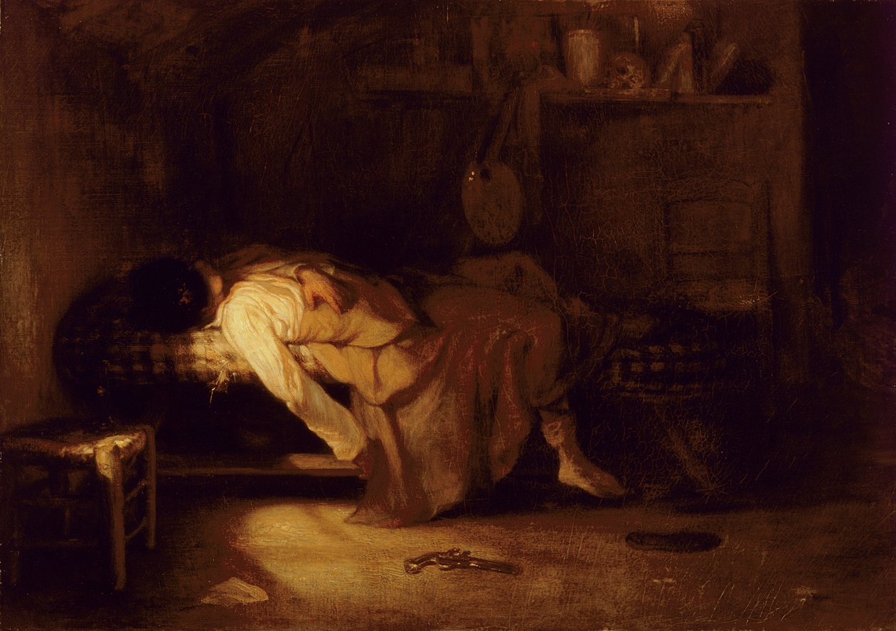 Selvmordet, ca. 1836 av Alexandre Gabriel Decamps