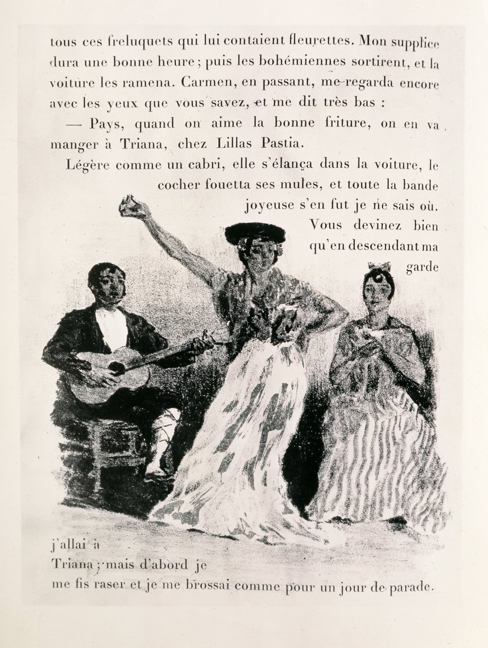 Carmen danser, pub.1901 av Alexandre Lunois