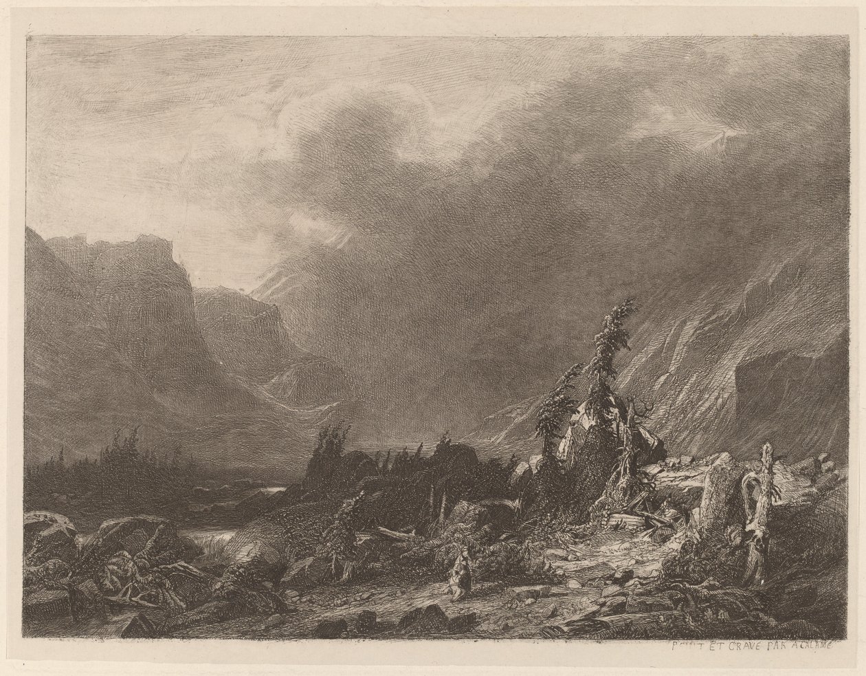 Fjellstorm av Alexandre Calame