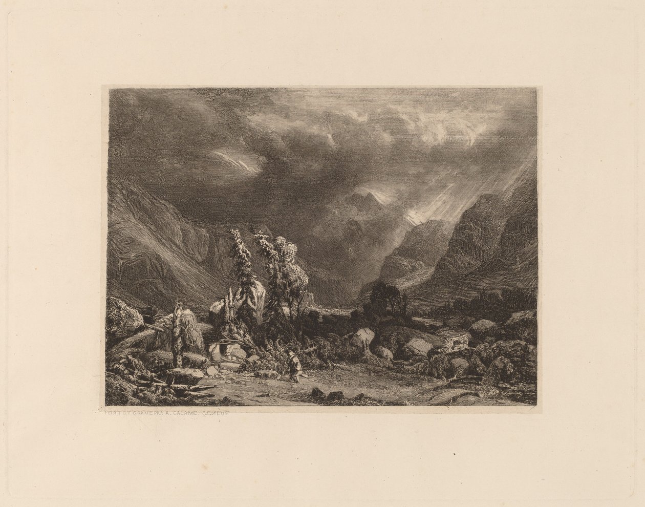 Storm i fjellene av Alexandre Calame