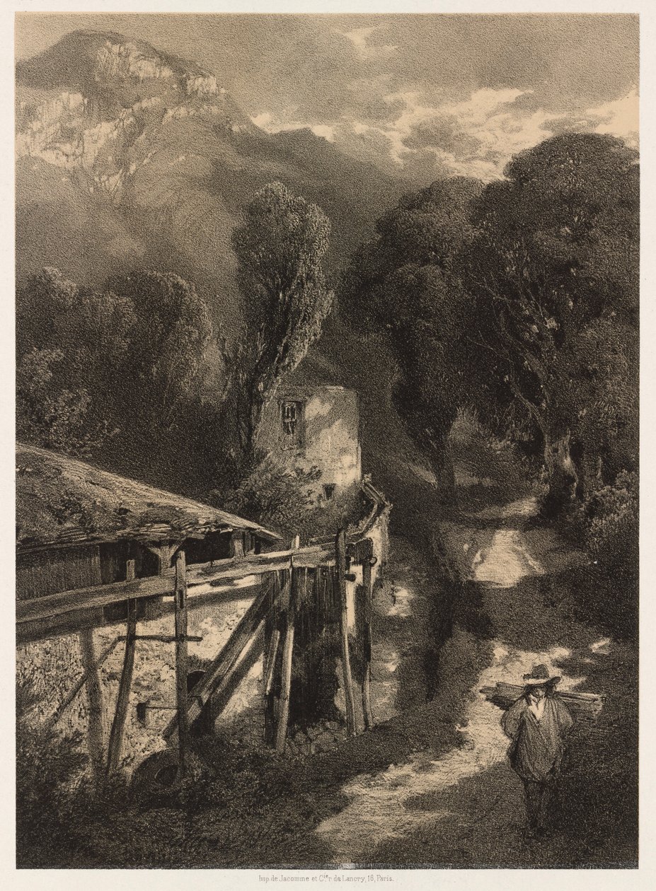The Simplon Road, Meillerie, Frankrike. av Alexandre Calame