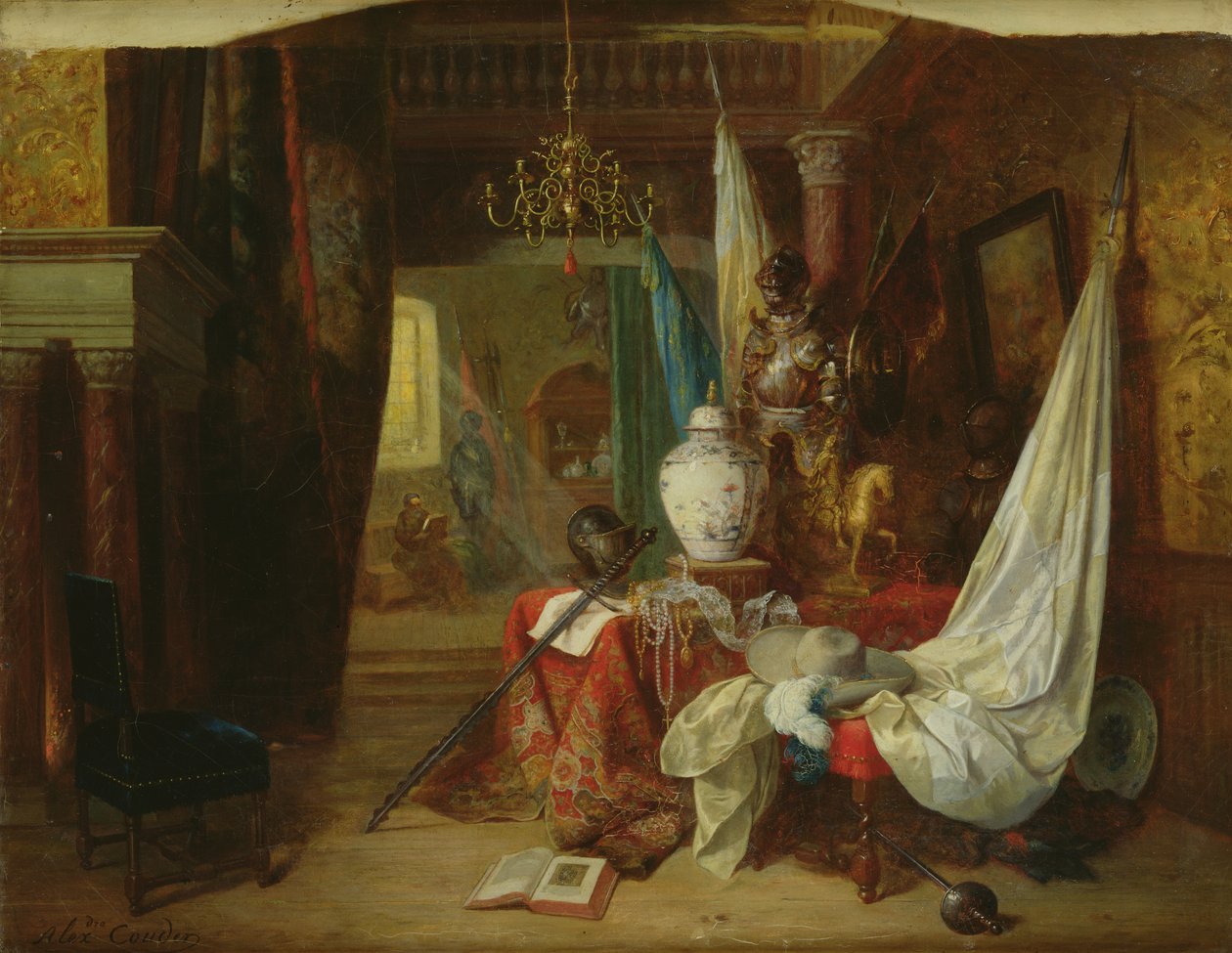 Interiør, romantisk bric-a-brac av Alexandre Couder