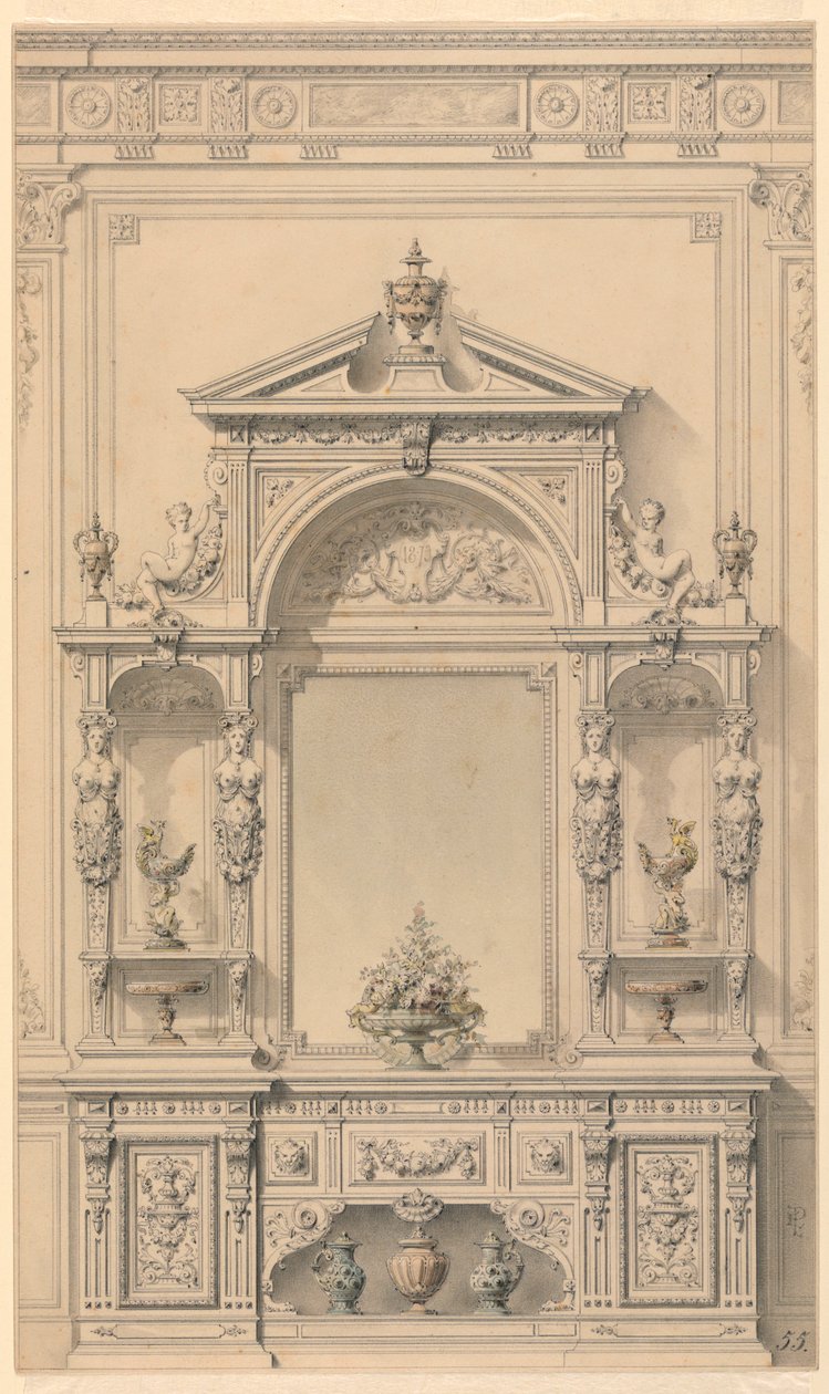 Design for gangmøbler av Alexandre Eugène Prignot