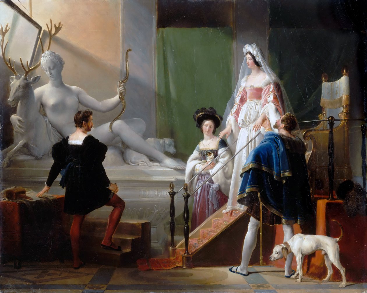 Diane de Poitiers på besøk hos Jean Goujon av Alexandre Evariste Fragonard