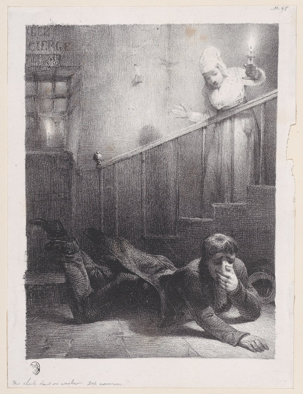 Et fall ned trappene, 1834-35. av Alexandre Gabriel Decamps