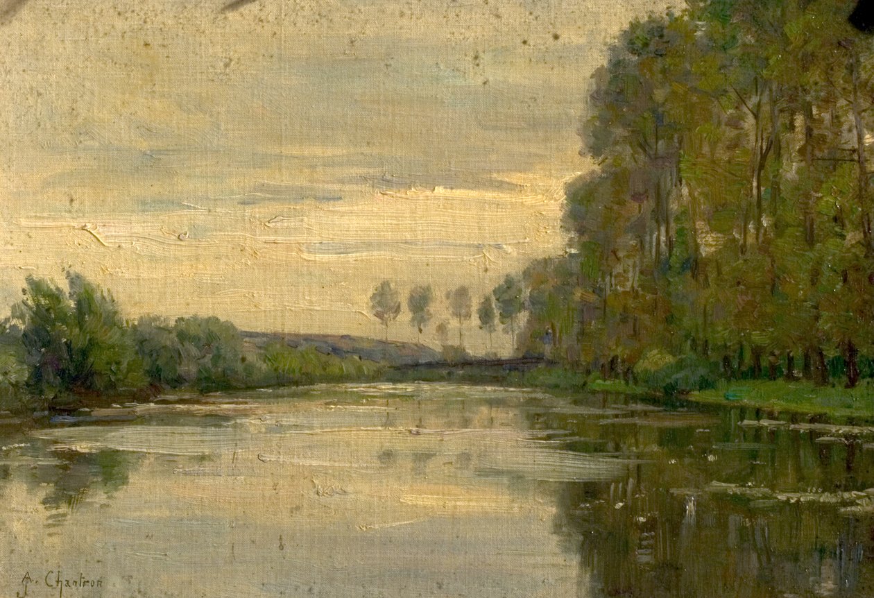 Elvescene, Nedre Loire, Frankrike av Alexandre Jacques Chantron