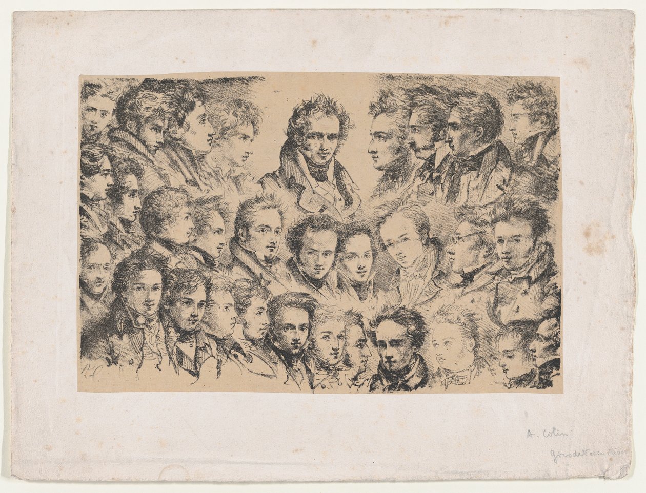 Girodet og hans studenter, ca. 1817. av Alexandre Marie Colin
