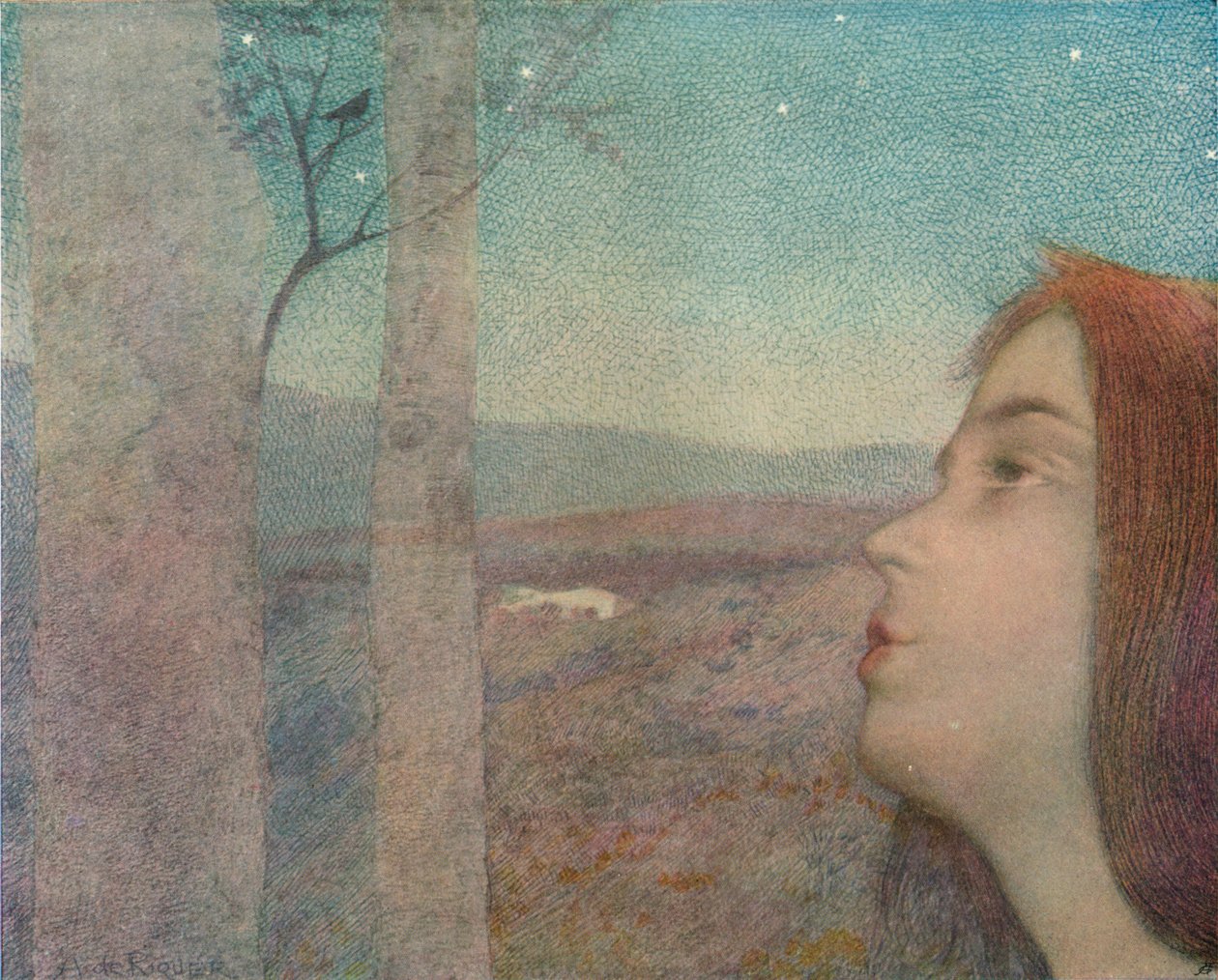 The Bird Call, c1908 av Alexandre de Riquer