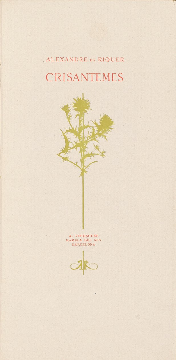 Crisantemes (krysantemum) av Alexandre de Riquer