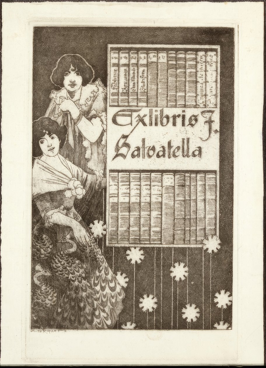 Eks-Libris F. Salvatella av Alexandre de Riquer