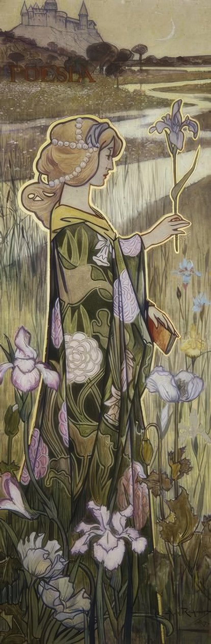 Poesi. Óleo. av Alexandre de Riquer