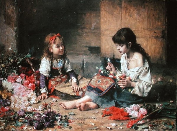 De unge blomsterpikene av Alexei Alexevich Harlamoff