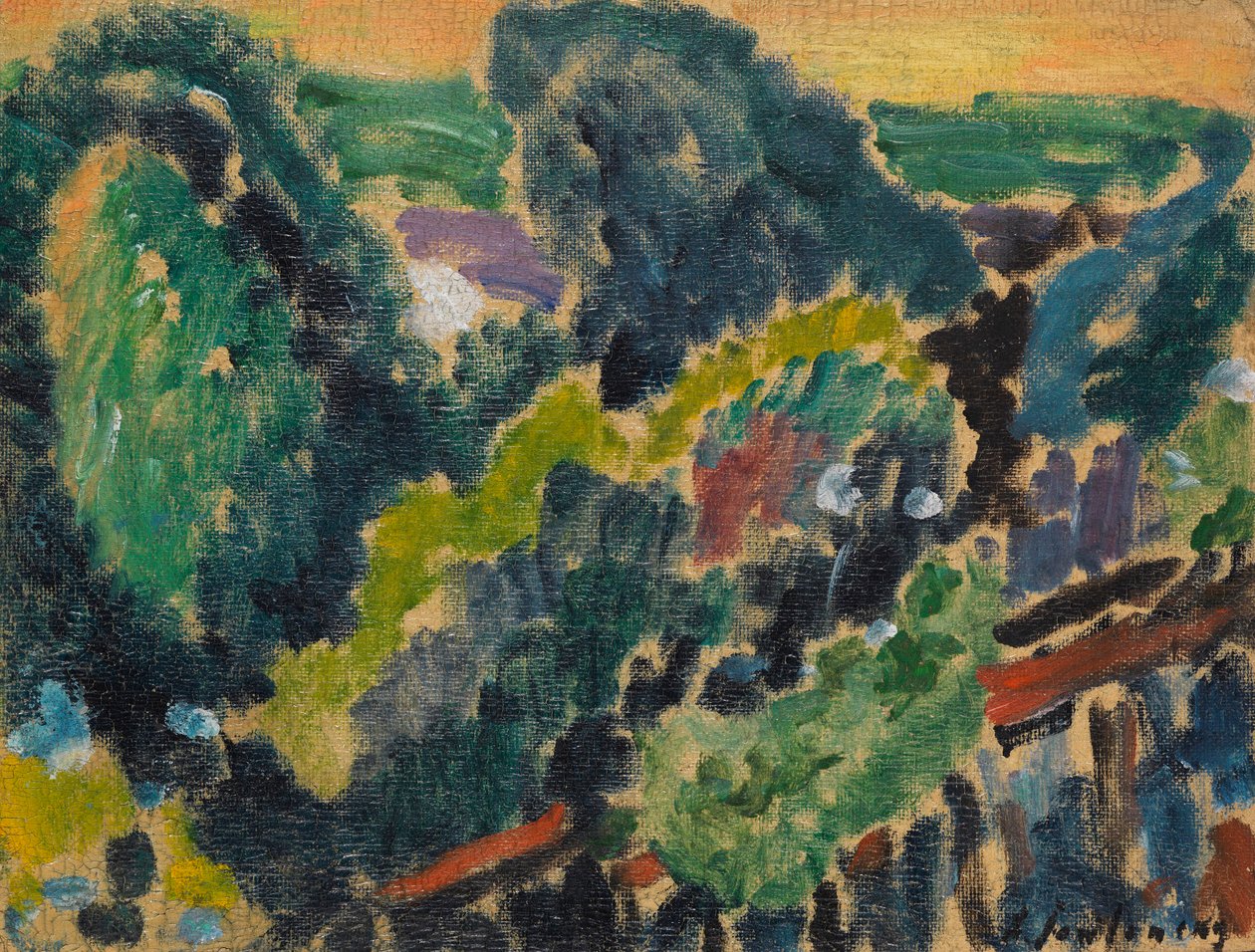 Landskap ved Genfersjøen, ca. 1914. av Alexei Javlensky von