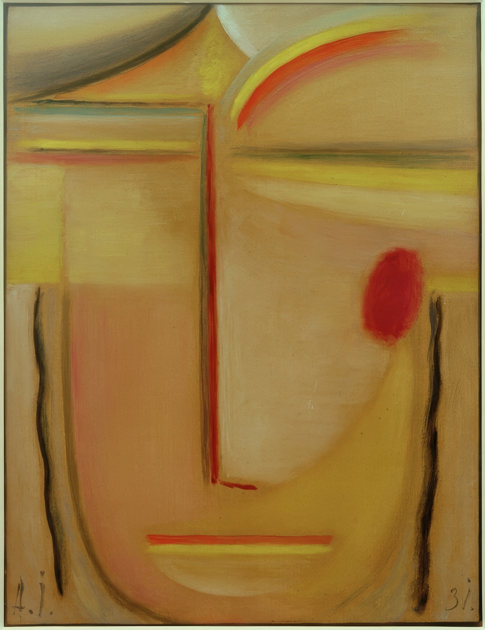 Abstrakt hode: gull og rosa av Alexej von Jawlensky