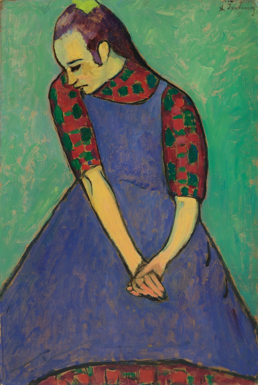 Blått forkle, 1909. av Alexej von Jawlensky