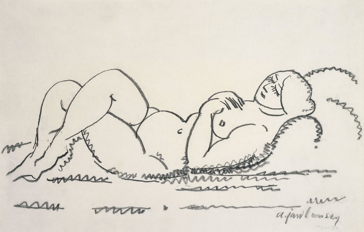 Naken kvinne; Naken kvinne, ca. 1912 av Alexej von Jawlensky