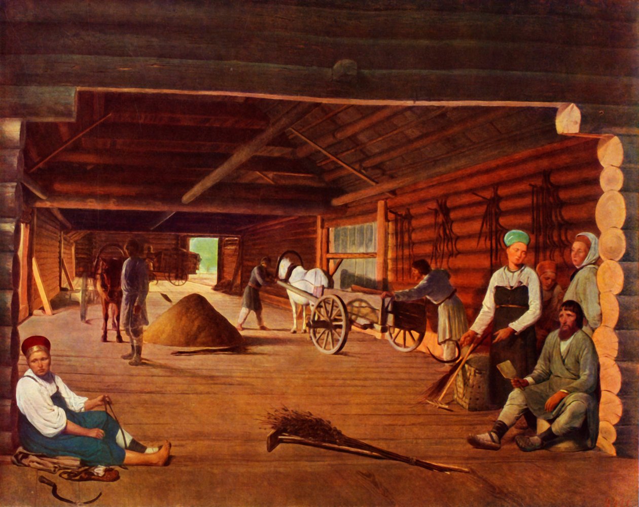 Flailing the Grain, c1821, 1965. av Alexey Venetsianov