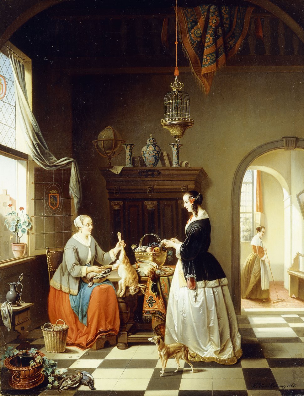 Planlegging av måltidet, 1863 av Alexis van Hamme