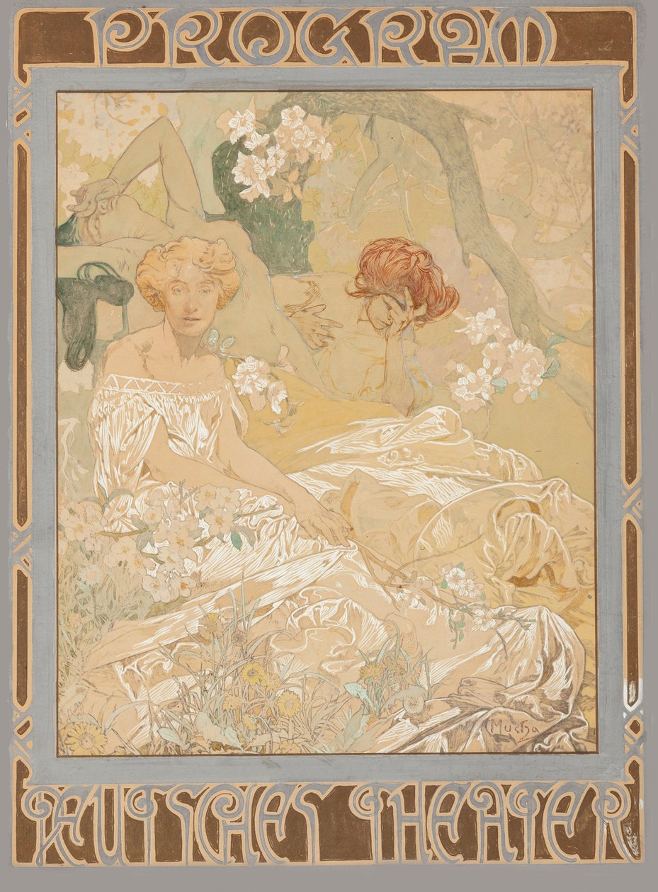 Tysk lekehus. Teaterprogram, 1908. av Alfons Marie Mucha