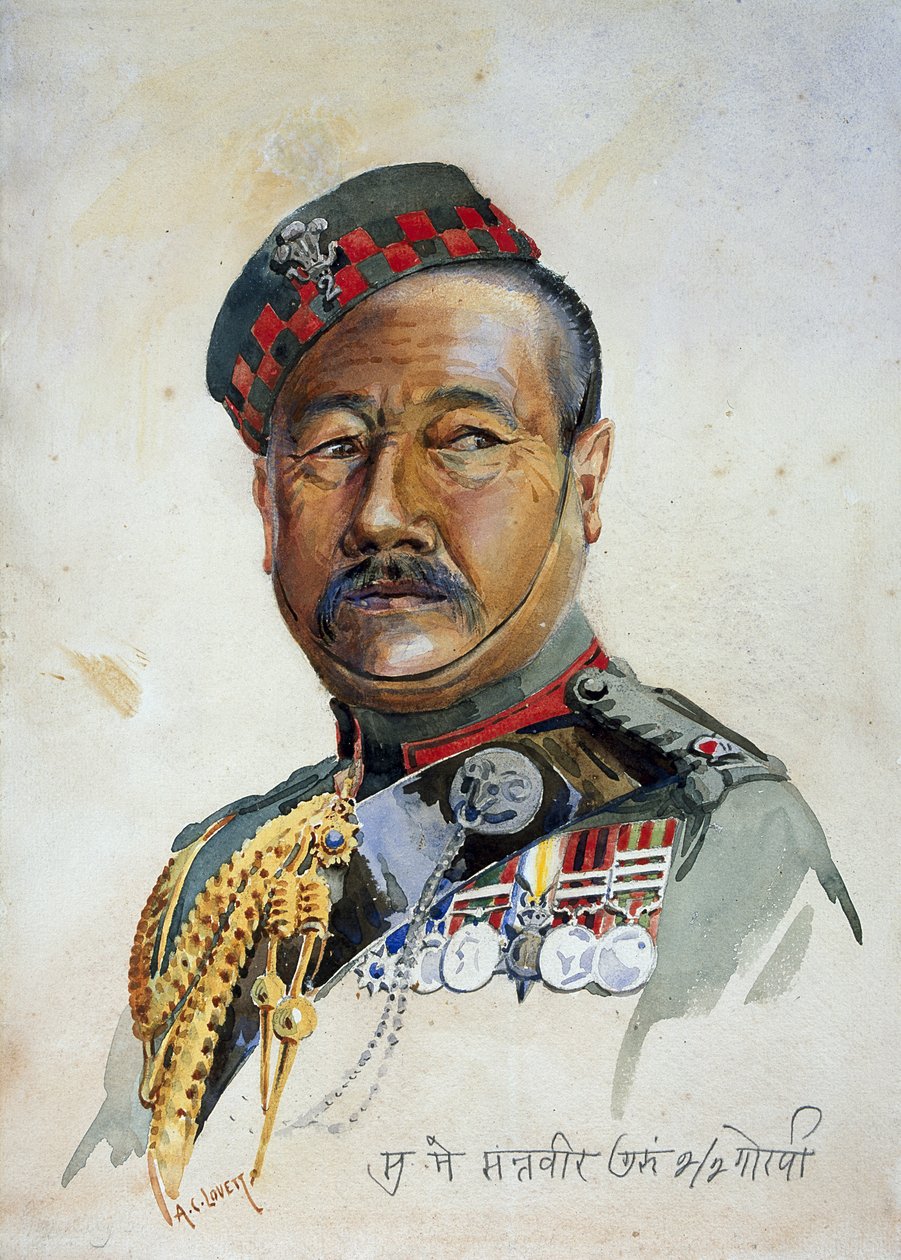 Subadar-major Gurung Gurkha, illustrasjon fra 
