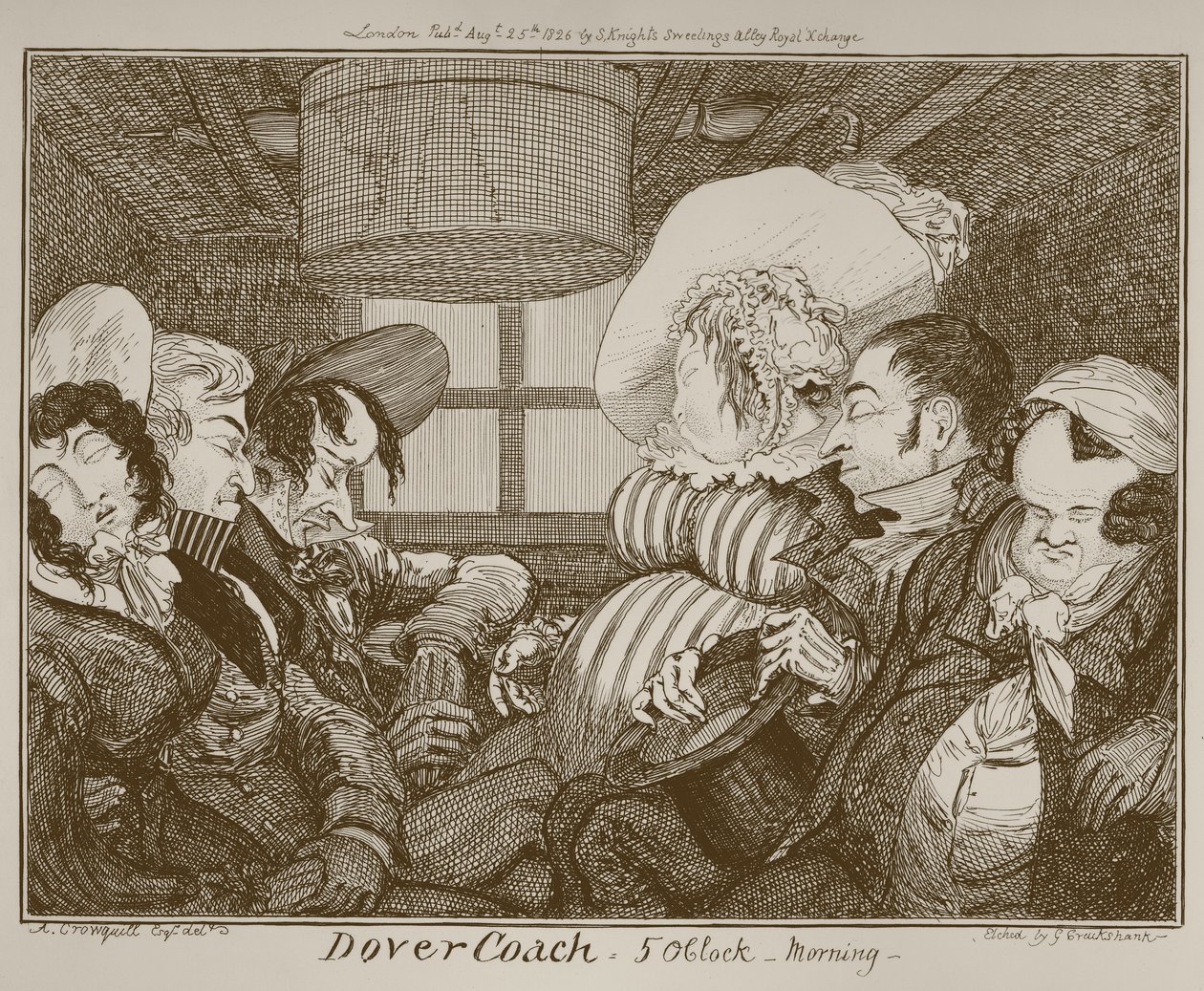 Dover Coach, klokken 5 morgen, etset av George Cruikshank, 1826 av Alfred Crowquill