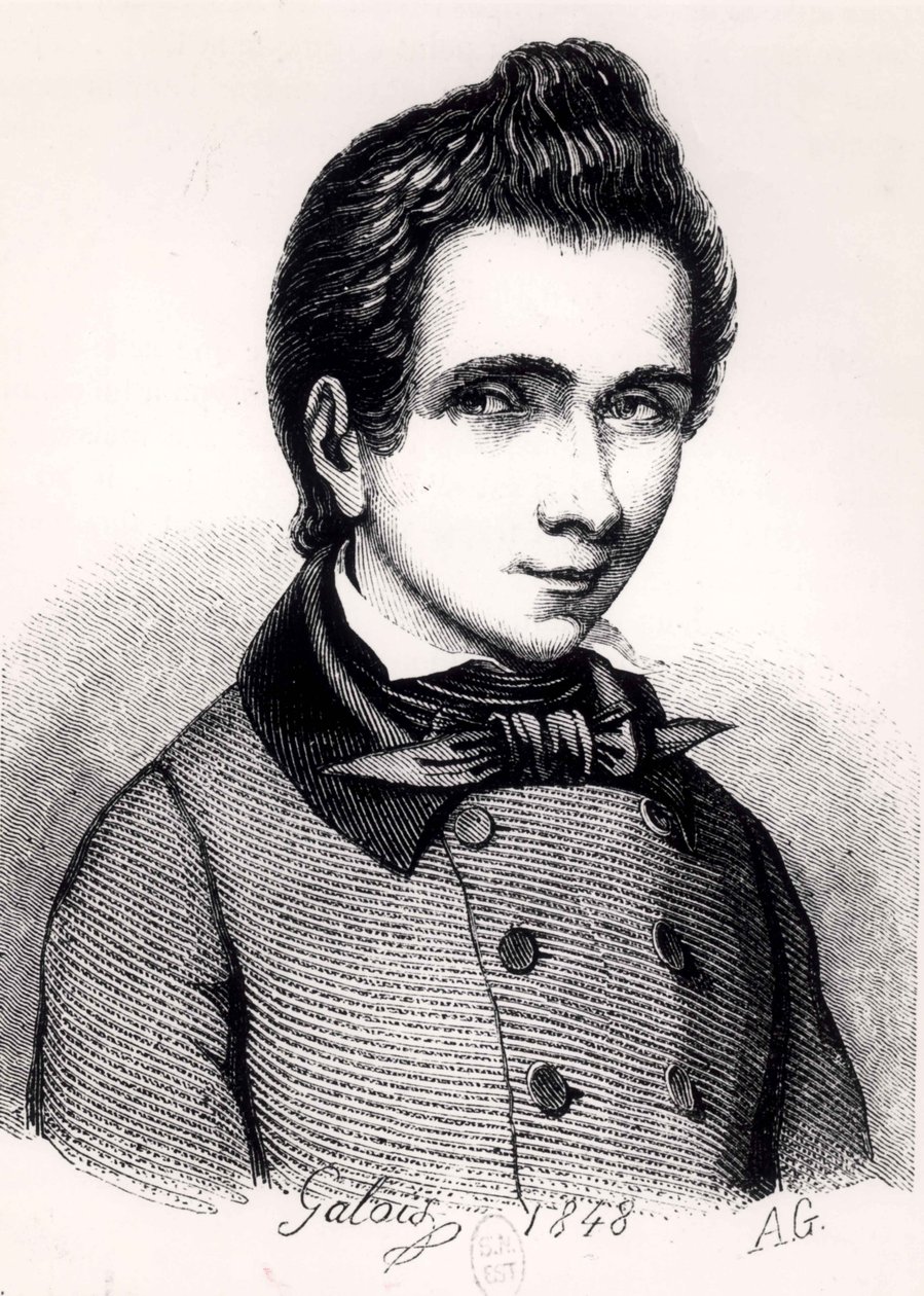 Evariste Galois (1811–32), 1848 (bw-bilde) av Alfred Galois