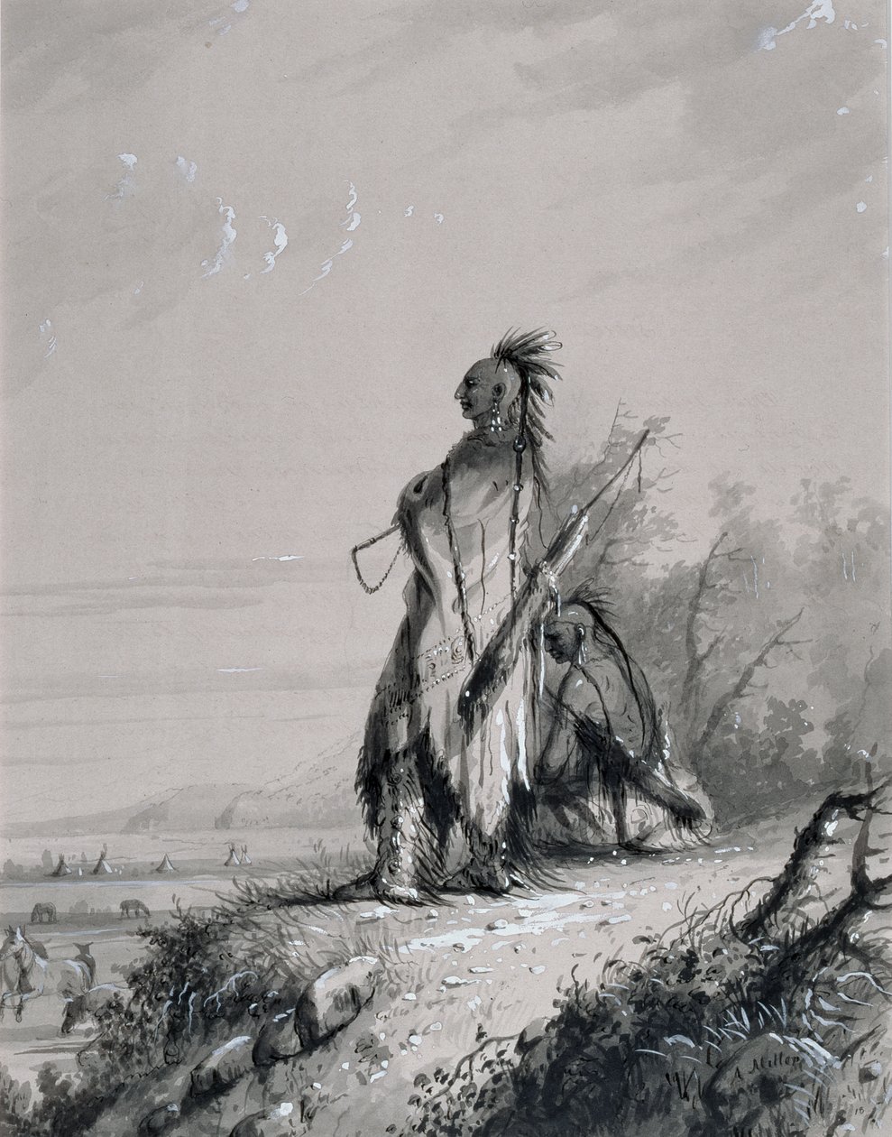 Sioux Indian Guard av Alfred Jacob Miller
