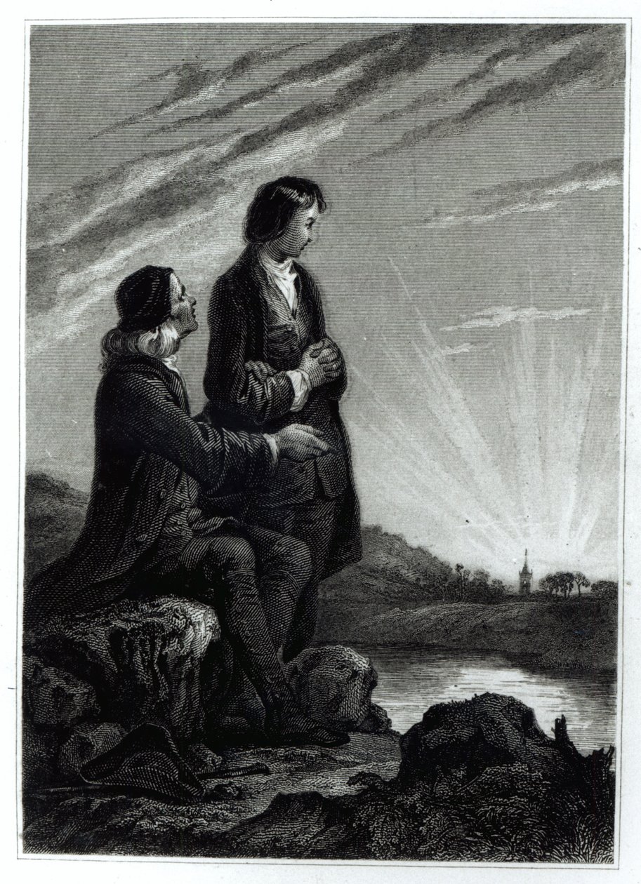 Illustrasjon for "Emile" av Jean-Jacques Rousseau (1712-78) av Alfred Johannot
