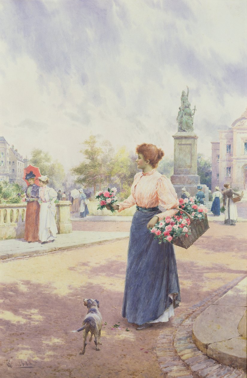 En parisisk blomsterselger, 1898 av Alfred, Jr. Glendening