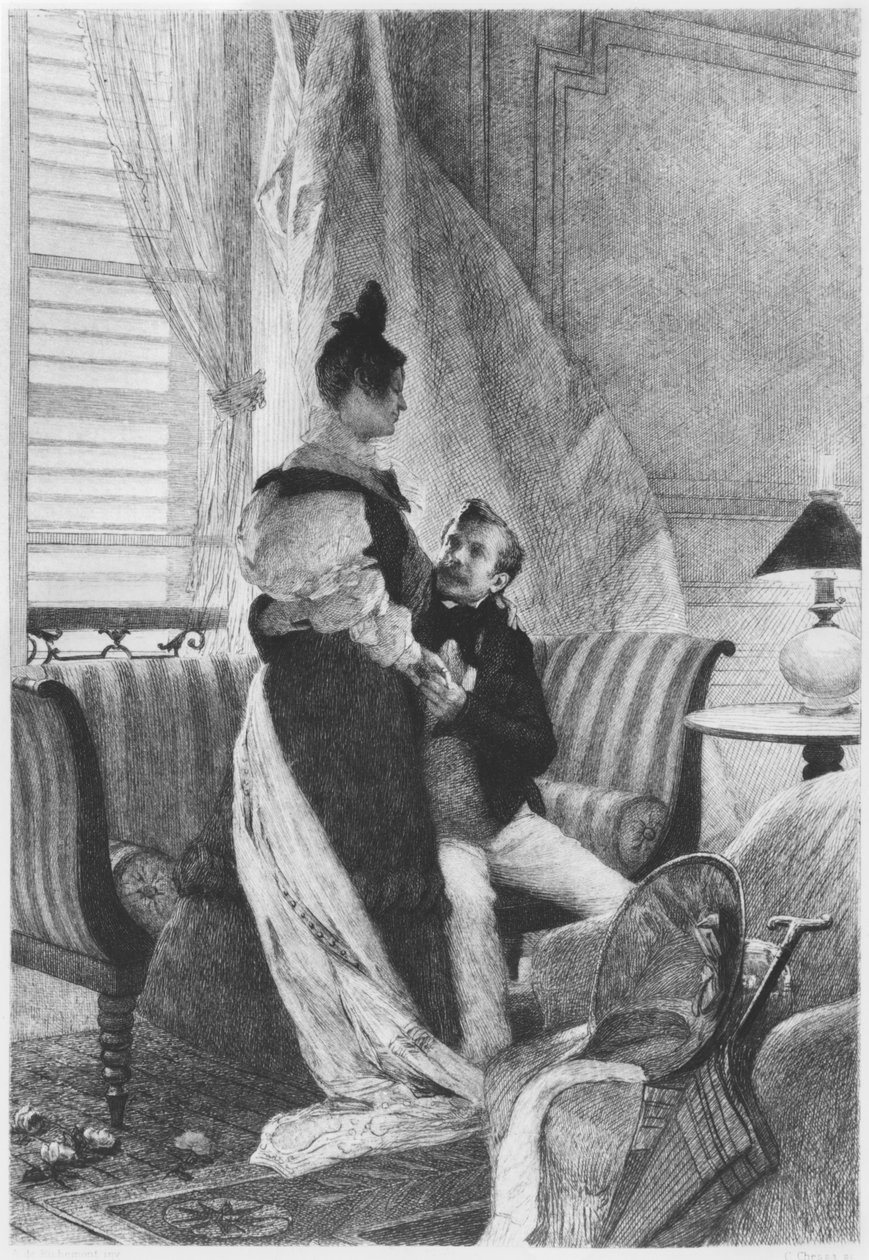 Emma Bovary og Rodolphe, illustrasjon fra 