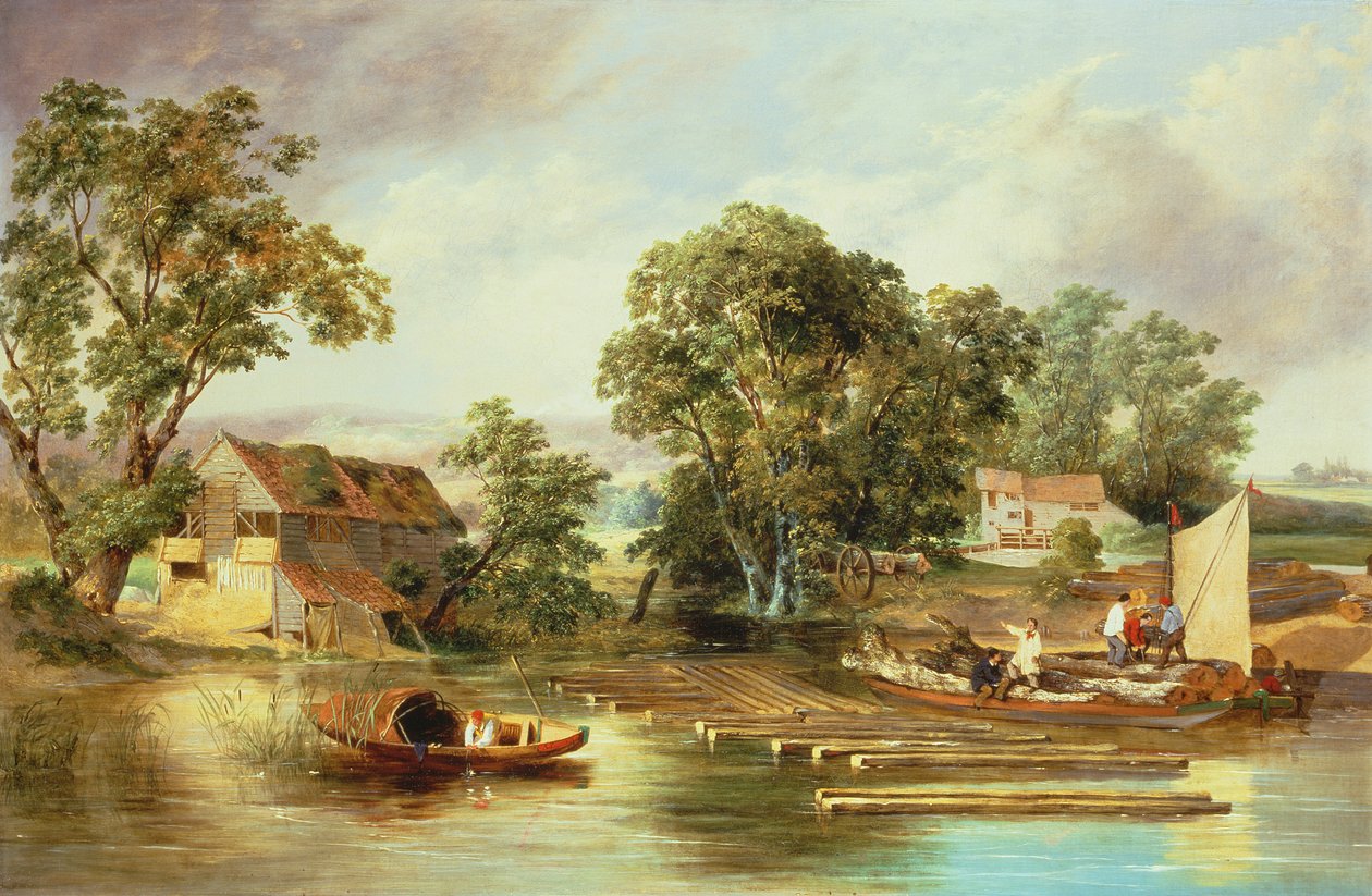 Taverham Paper Mill, Norfolk, 1839 av Alfred Priest