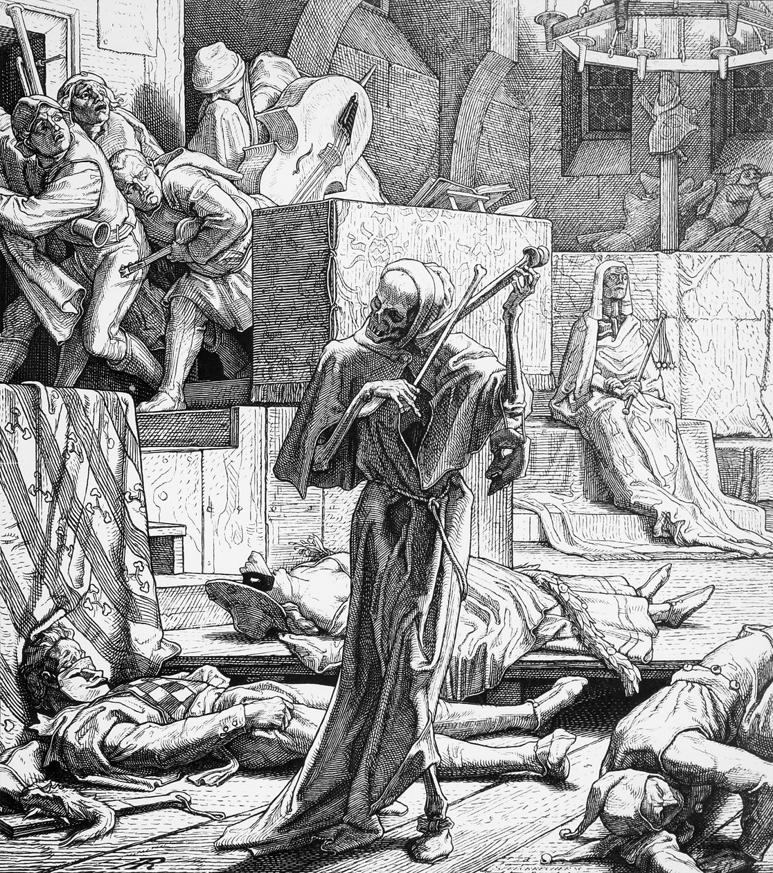 Death as Assassin, 1851 (tregravering) av Alfred Rethel