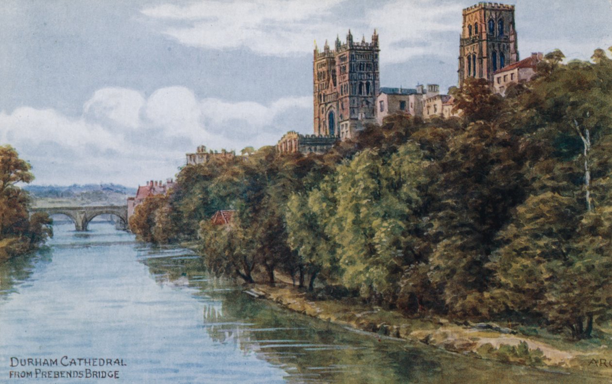 Durham Cathedral, fra Prebends Bridge av Alfred Robert Quinton