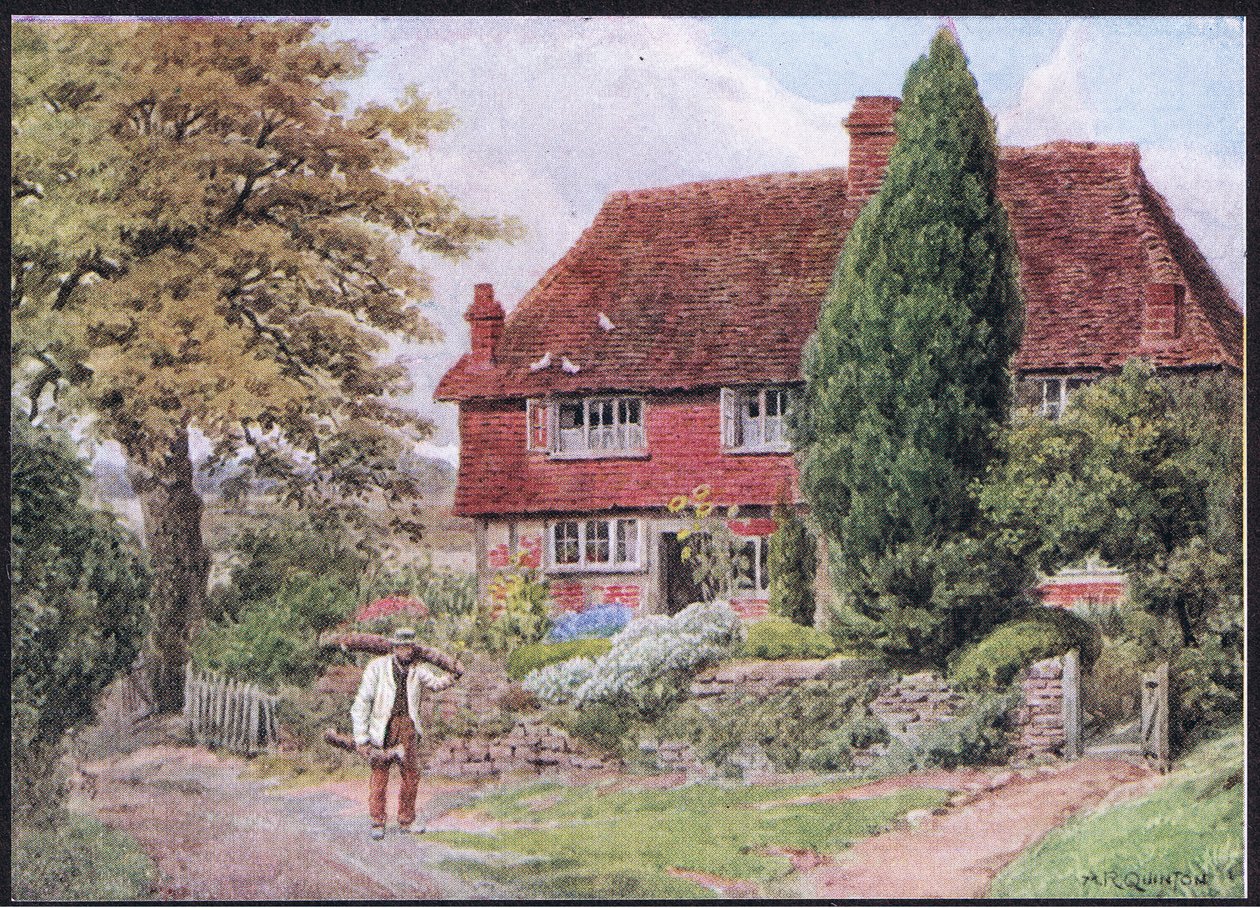 Tillington, Nr Petworth, Sussex, fra The Cottages and the Village Life of Rural England utgitt av Dent & Sons Limited, 1912 av Alfred Robert Quinton