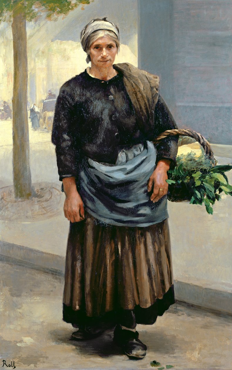 Marianne Orfrey, grønnsakselger av Alfred Roll