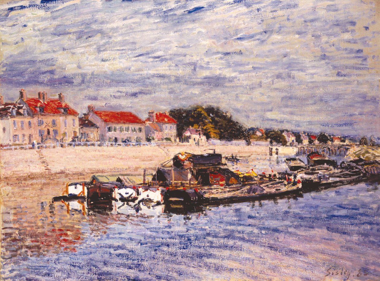 Lektere på Loing ved Saint-Mammès av Alfred Sisley