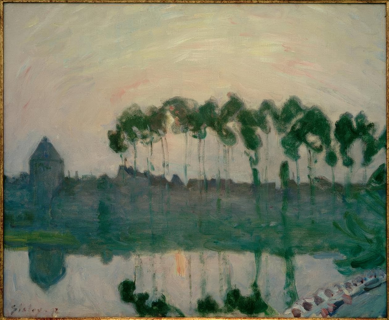 Solnedgang nær Moret av Alfred Sisley