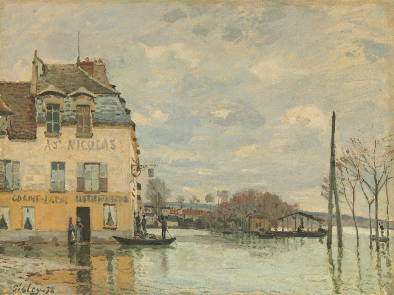 Flom ved Port-Marly, 1872 av Alfred Sisley
