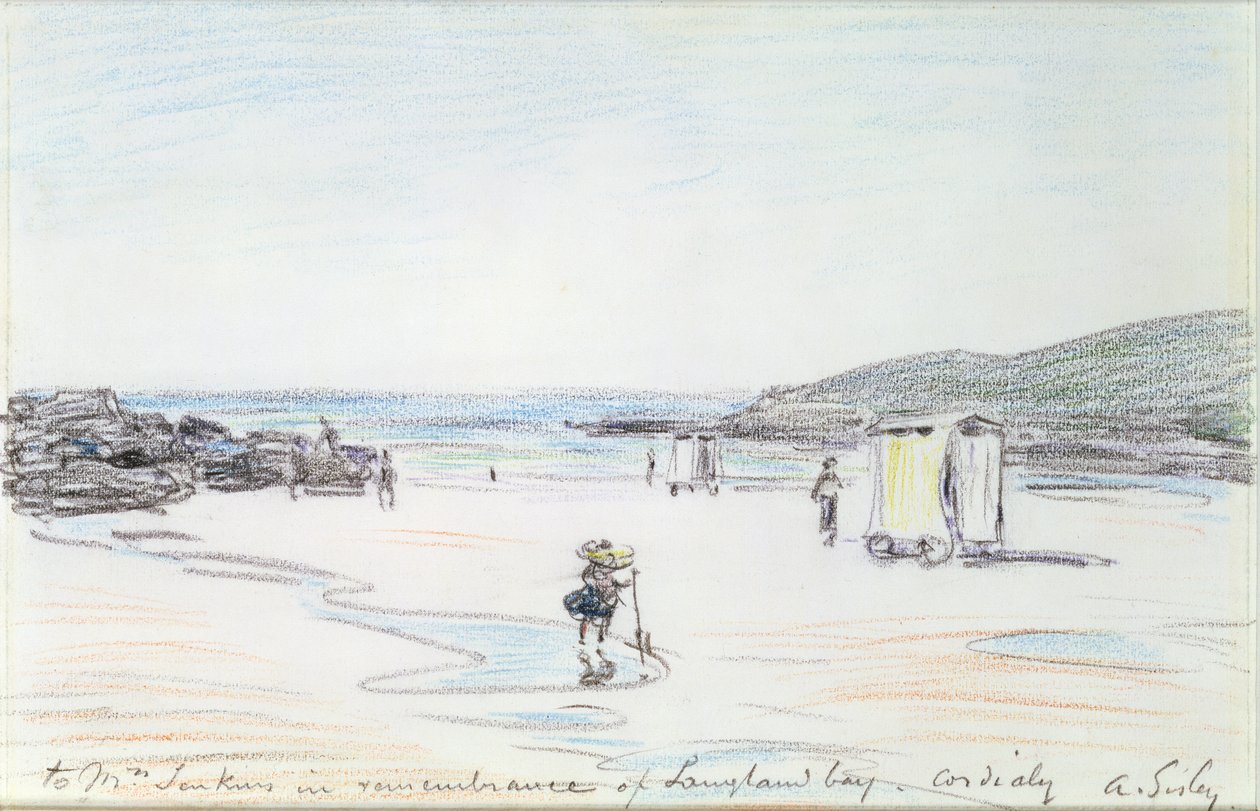 Langland Bay, 1897 (blyant) av Alfred Sisley