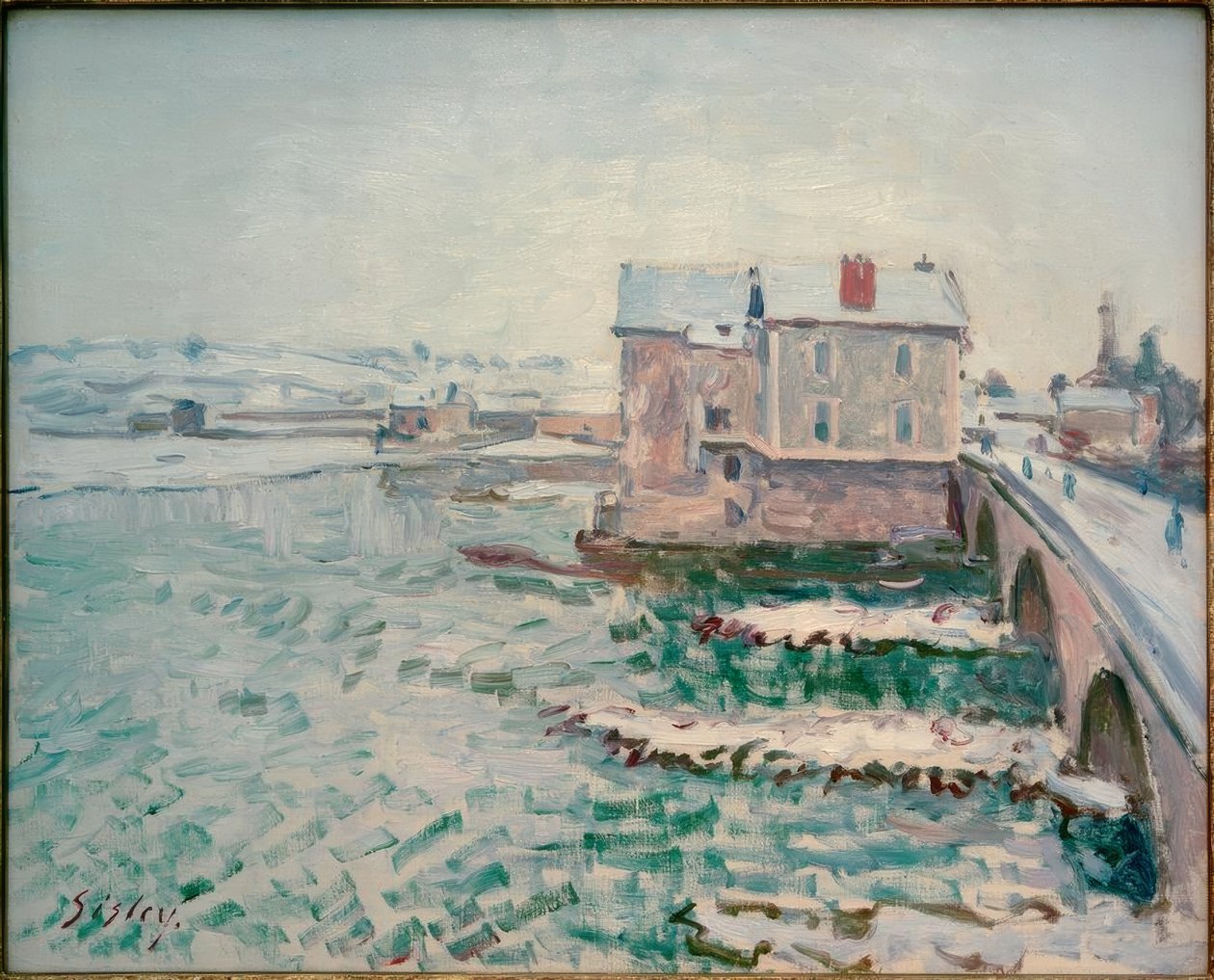Morets bro om vinteren av Alfred Sisley