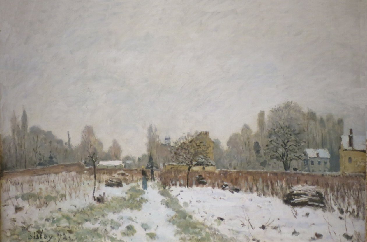 Louveciennes i snøen av Alfred Sisley