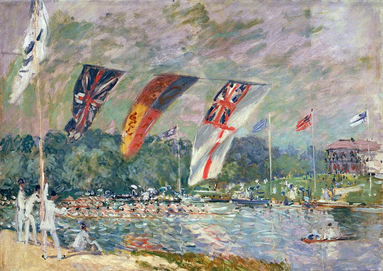 Regatta på Molesey, 1874 (se også 144130) av Alfred Sisley