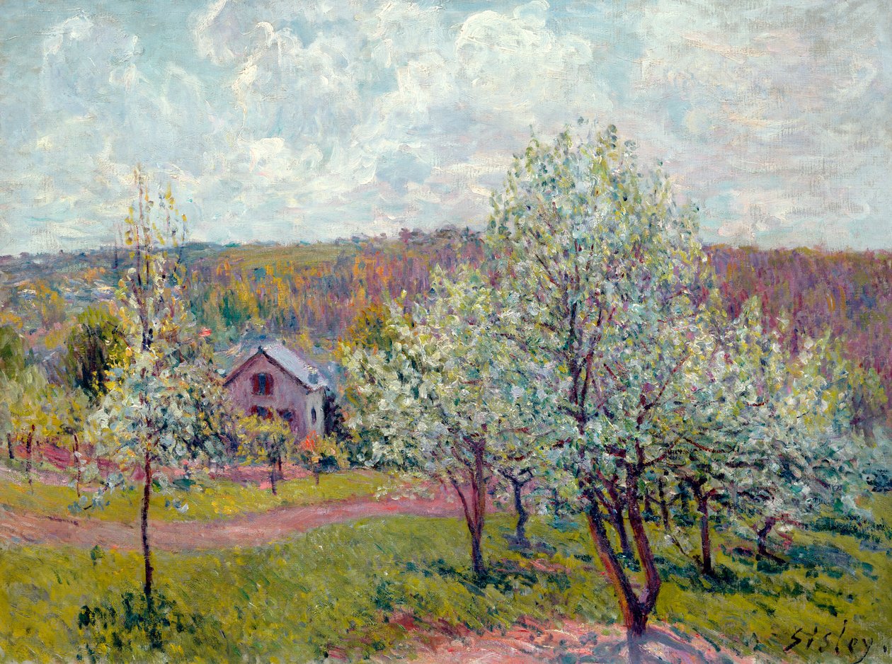 Vår i omegn av Paris, Apple Blossom, 1879 av Alfred Sisley